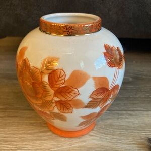 Elegant Orange Floral Vase